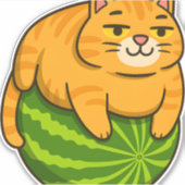 Sticker Chubby Chat sur Watermelon Meme Shirt (Devant)