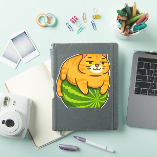 Sticker Chubby Chat sur Watermelon Meme Shirt