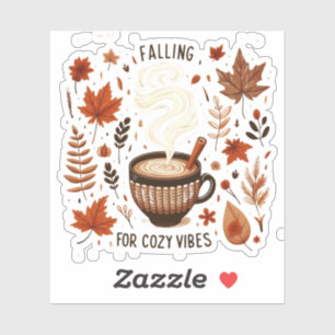 Sticker Chute de Vibes douillettes Automne Cute Café & Aut