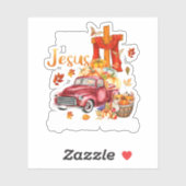 Sticker Chute Pour Jésus Il N'A Jamais Feuille Citrouille  (Feuille)
