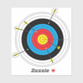 Sticker Cible de tir à l'arc et flèches (Feuille)