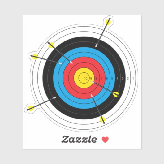 Sticker Cible de tir à l'arc et flèches (Feuille)