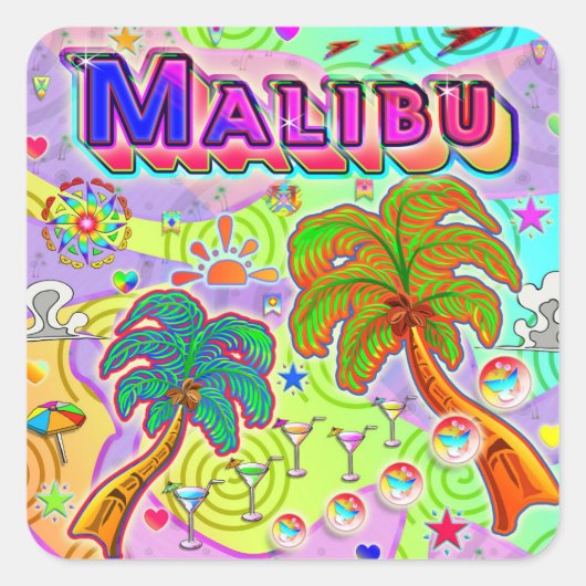Sticker cible de vacances Malibu (Devant)
