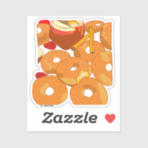 Sticker cidre de pomme avec beignes