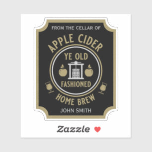 Sticker Cidre Rustique Pomme Boissons Personnalisées