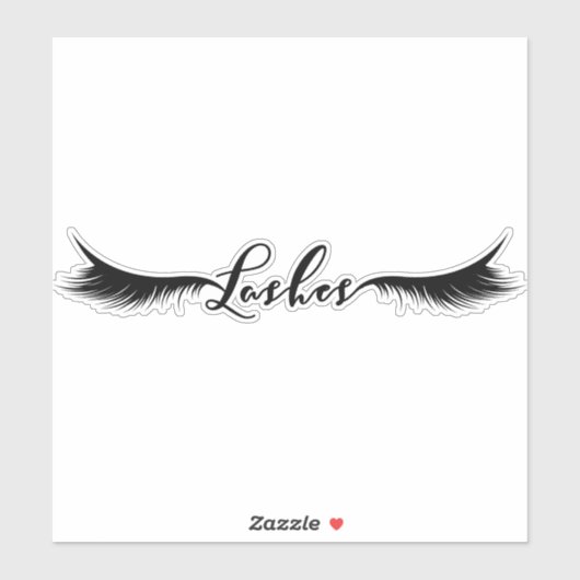 Sticker Cils Franges Sourcils Maquillage Yeux Logo Type (Feuille)