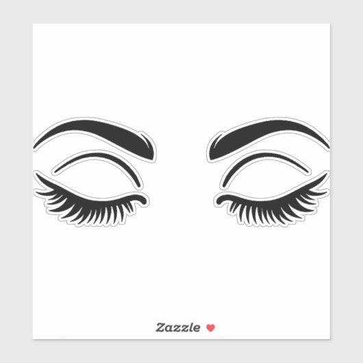 Sticker Cils Noir Paupières Beauté Cil (Feuille)