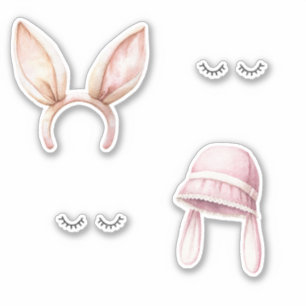 Sticker Cils Oreilles de Lapin Rose