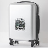 Sticker Cimetière de chat noir de lanterne de squelette de (Sur valise)