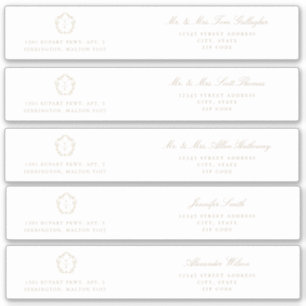 Sticker Cimier Beige Adresse Invité Envelopper Autour Du É