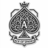 Sticker Cimier de l'As des Pique — Filigree couronné (Devant)