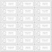 Sticker Cimier feuillus noir et blanc Monogramme Adresse I (Devant)