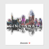 Sticker Cincinnati, Ohio en graffiti (Feuille)