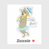 Sticker Cindy Bear tenant le parasol (Feuille)