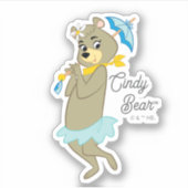 Sticker Cindy Bear tenant le parasol (Devant)