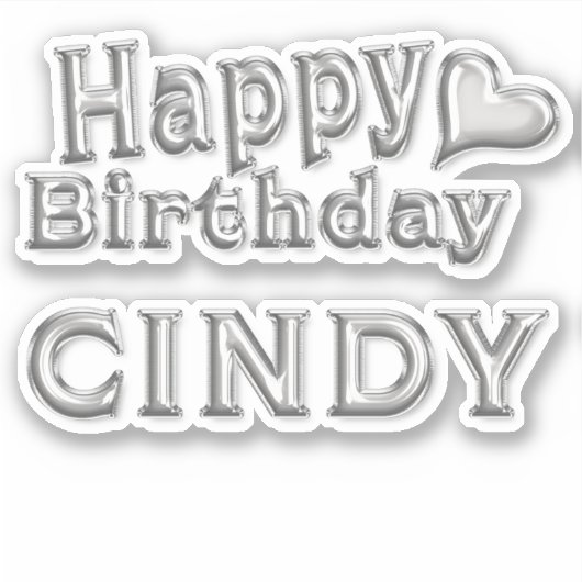 Sticker Cindy Happy Birthday (Devant)