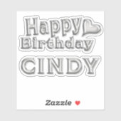 Sticker Cindy Happy Birthday (Feuille)