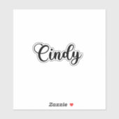 Sticker Cindy Name - Calligraphie manuscrite (Feuille)