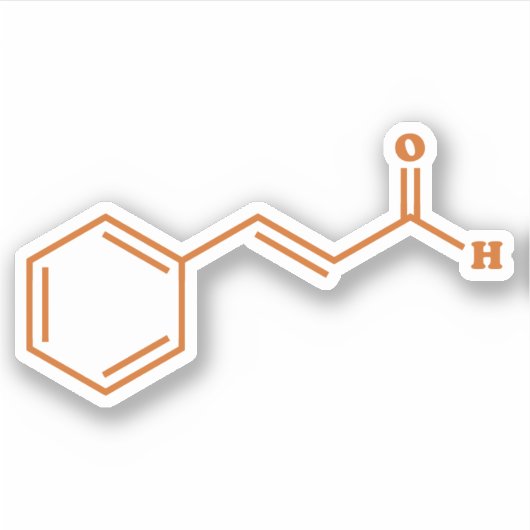 Sticker Cinnamon Cinnamaldéhyde Formule chimique moléculai (Devant)