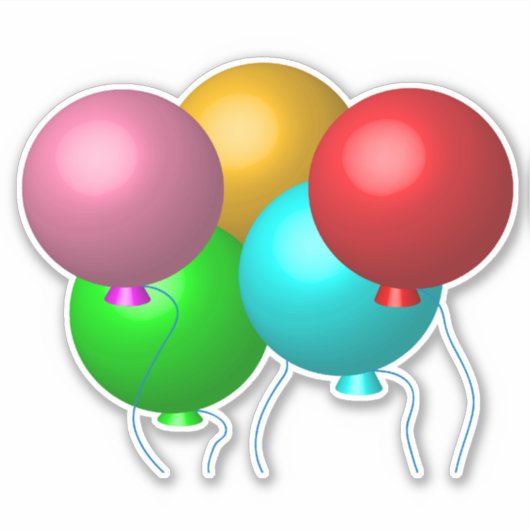 Sticker Cinq ballons d'anniversaire (Devant)