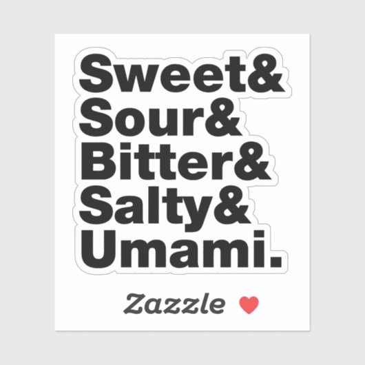 Sticker Cinq saveurs de base (Feuille)