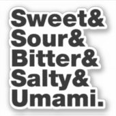 Sticker Cinq saveurs de base (Devant)