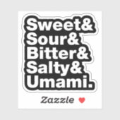 Sticker Cinq saveurs de base (Feuille)