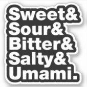 Sticker Cinq saveurs de base (Devant)