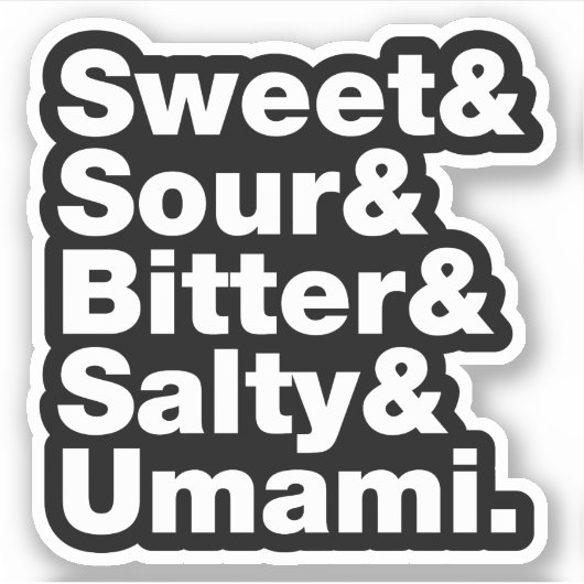 Sticker Cinq saveurs de base (Devant)