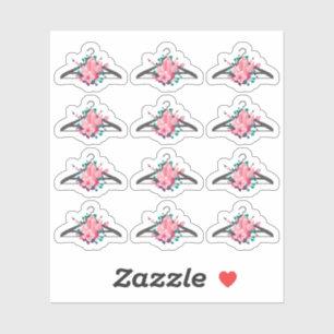 Sticker Cintre de mode pour vêtements à cristaux floraux b