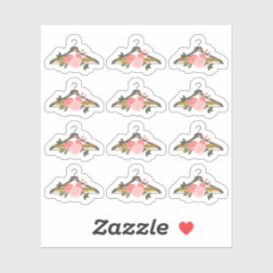 Sticker Cintre de vêtements à la mode Rose florale Armoire