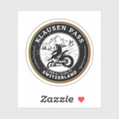 Sticker Circuit moto dans les Alpes suisses du col de Klau (Feuille)
