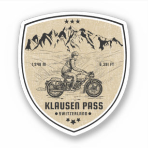 Sticker Circuit moto dans les Alpes suisses du col de Klau