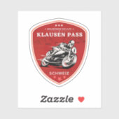 Sticker Circuit moto dans les Alpes suisses du col de Klau (Feuille)
