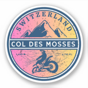 Sticker Circuit moto dans les Alpes suisses du Col des Mos