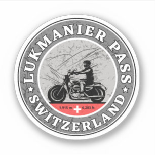 Sticker Circuit moto dans les Alpes suisses par le col de