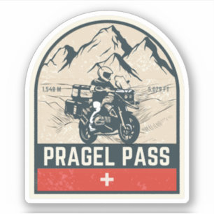 Sticker Circuit moto dans les Alpes suisses par le col de