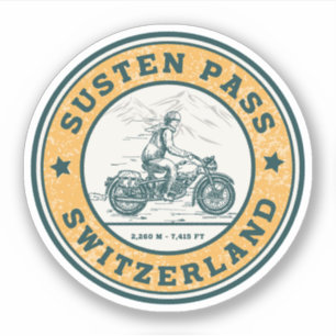 Sticker Circuit moto dans les Alpes suisses par le col de