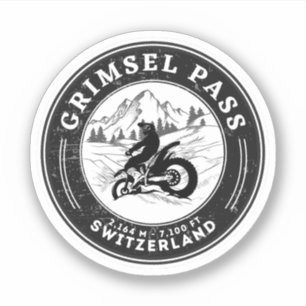 Sticker Circuit moto dans les Alpes suisses par le col du