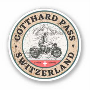 Sticker Circuit moto dans les Alpes suisses par le col du 