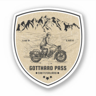 Sticker Circuit moto des Alpes suisses par le col du Gotha