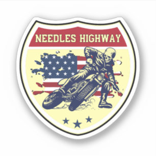 Sticker circuit Needles Highway en moto dans le Dakota du 