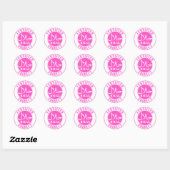 sticker circulaire classique étiquette rose (Feuille)