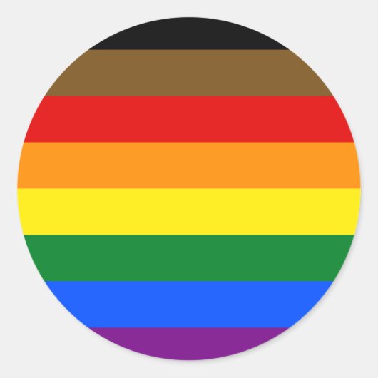 Sticker circulaire de la fierté LGBTQ+ inclus POC (Devant)