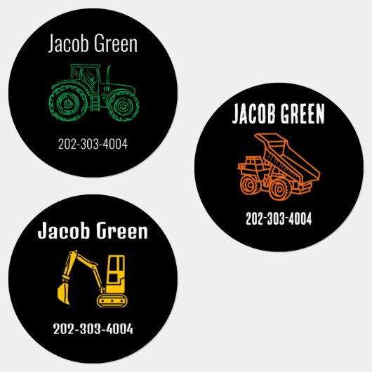 Sticker circulaire étanche Nom Étiquettes (Groupe)