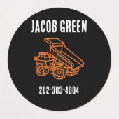 Sticker circulaire étanche Nom Étiquettes (Design 2)