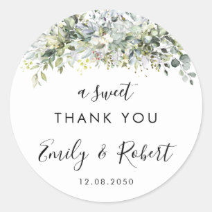 Sticker circulaire Mariage floral Eucalyptus