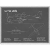 Sticker Cirrus SR22 - Plans de dessin du plan directeur de (Devant)