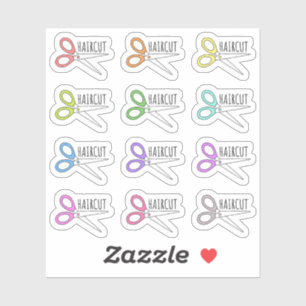 Sticker Ciseaux de coupe de cheveux Rappel de salon de coi