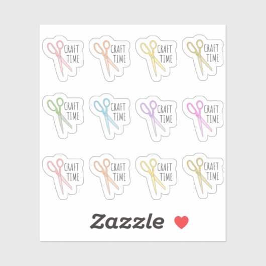 Sticker Ciseaux de temps de bricolage Rappel de métier Pla (Feuille)